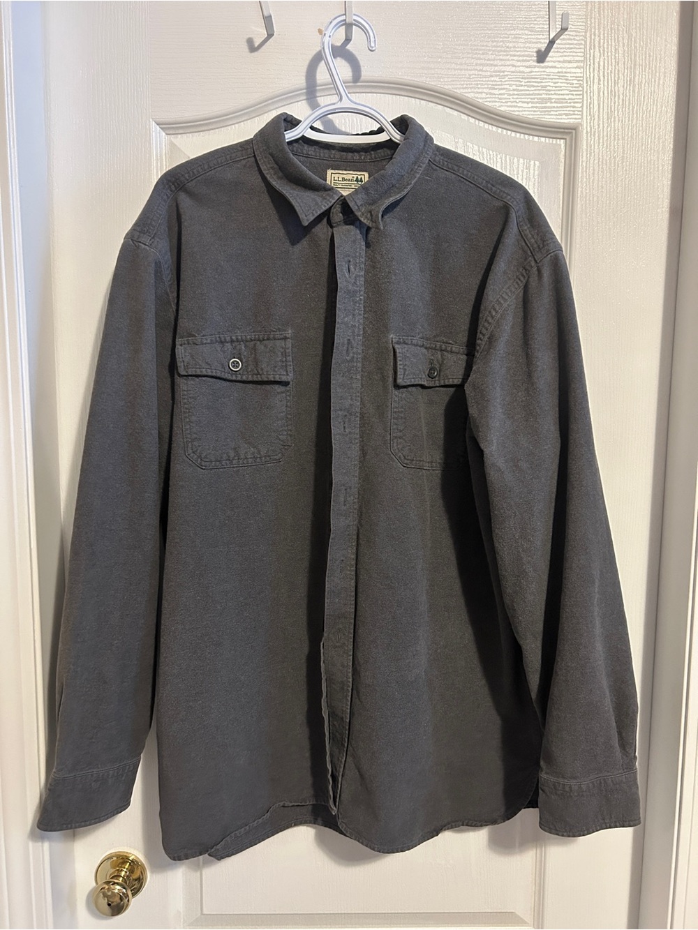 L.L. Bean Men's Charcoal Long-Sleeve Button-Down Shirt